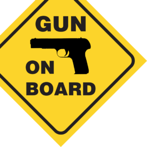 Gun on Board Sticker Yellow